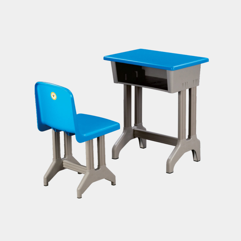 單人雙柱單層課桌椅 