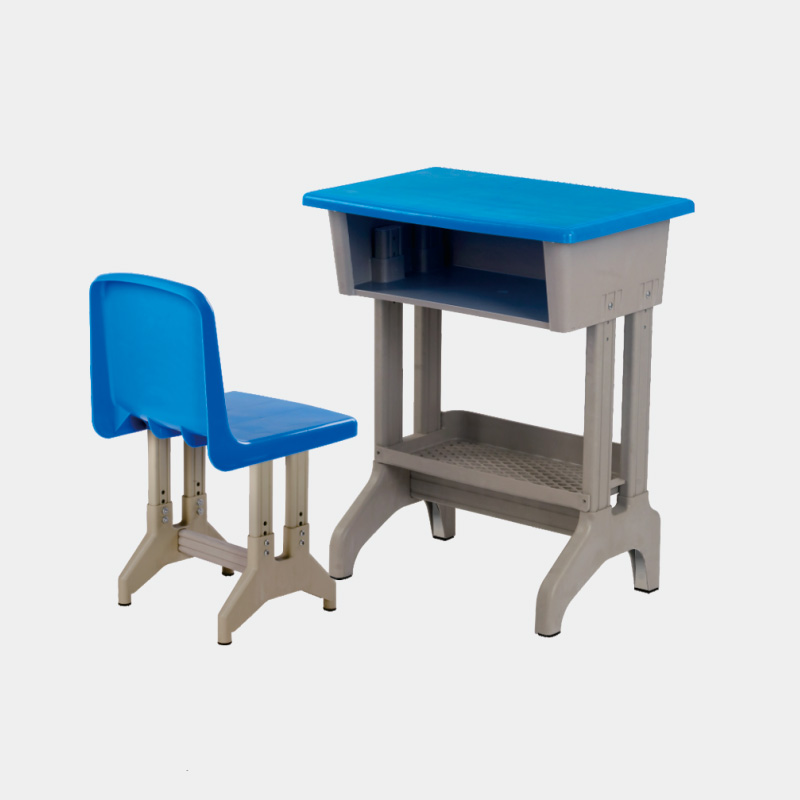 單人雙柱雙層可升降課桌椅 