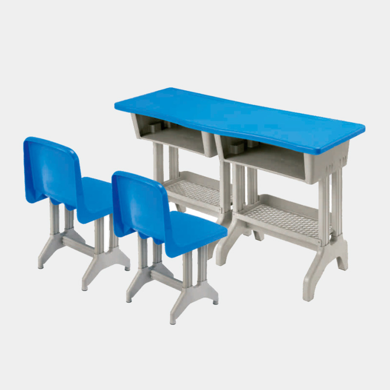 吹塑雙人雙層課桌椅 