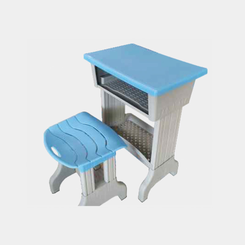 單人板式雙層課桌凳 